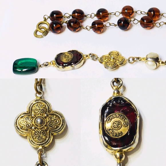 Vintage CHANEL Gripoix Lariat Necklace - Picture 4 of 10